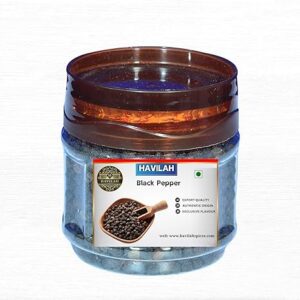 Havilah Black Pepper 450 Grams - Premiaum Quality Whole Spices, Kali Mirch, Black Peppercorns, Perfect for Grinding and Seasoning, Rich Flavor, Freshly Packed Pepper Whole