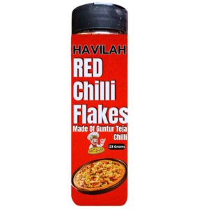 Havilah Chilli Flakes 125 gm - Red Chilli Flakes, Lal Mirch,Pizza Seasonings, Red Mirchi, Flakes, Chili Flakes 125 g With Sprinkler Bottle, Perfect for Spicing Up Dishes.