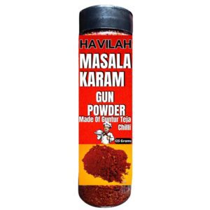 Havilah Masala karam | Gun podi | Gun Podi powder | Koora karam | sambar karam | Andhra Gun powder |125 g With Sprinkler Bottle| No Added Preservatives & Colours 125 gm