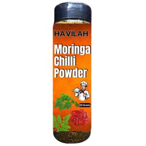 Havilah Moringa Chilli powder, 125 g With Sprinkler Bottle, Moringa karam podi, Munaga chilli Karam, Superfood for Cooking, Fibre Rich munaga aku Karam Podi, Moringa Spice Powder